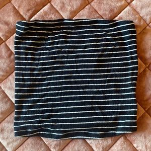 Never worn, black and white striped halter top